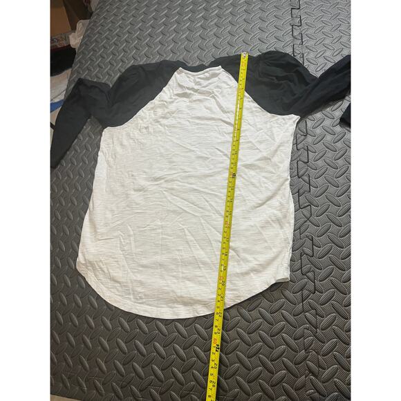 Veronica Beard mason long-sleeve baseball tee white black womens size small - Picture 8 of 9